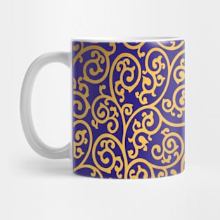 Art and craft Morris arabesque design on a purple background Mug